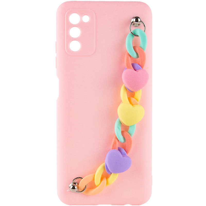 Чохол Chained Heart з підвісним ланцюжком на Samsung Galaxy A15 4G/5G (Pink Sand)