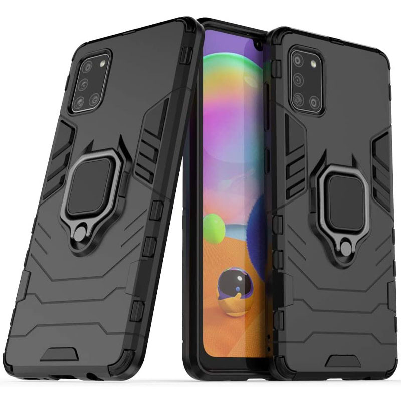 Фото Ударостійкий чохол Transformer Ring for Magnet на Samsung Galaxy A31 (Чорний / Soul Black) на vchehle.ua