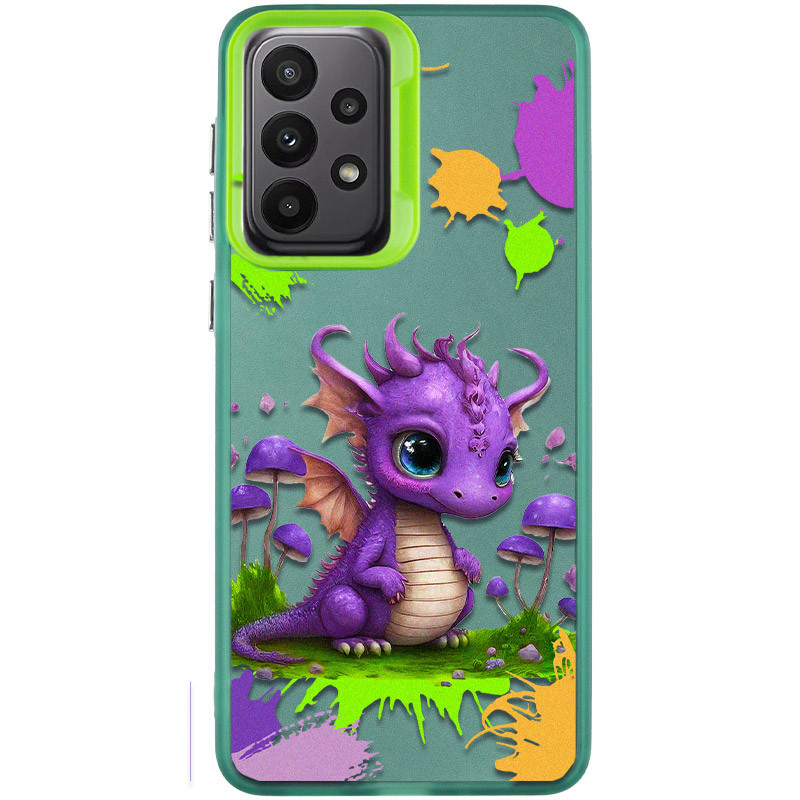 TPU+PC чехол TakiTaki Graffiti magic glow для Samsung Galaxy A13 4G (Baby dragon / Green)