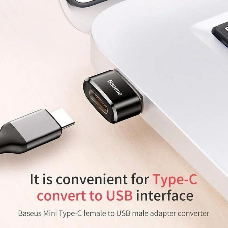 Купить Переходник Baseus USB Male To Type-C Female Adapter Converter 3A (CAAOTG-01) (Черный) на vchehle.ua