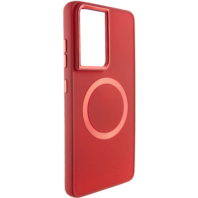 Фото TPU чехол Bonbon Metal Style with Magnetic safe для Samsung Galaxy S21 Ultra (Красный / Red) на vchehle.ua