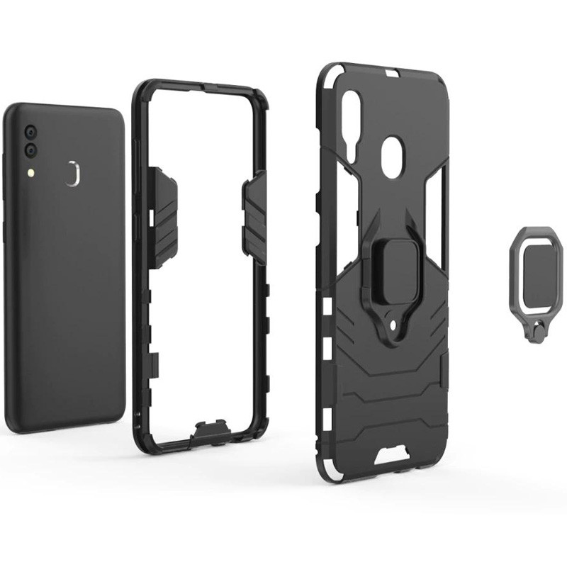 Фото Ударопрочный чехол Transformer Ring for Magnet для Samsung Galaxy A10s (Черный / Soul Black) в магазине vchehle.ua