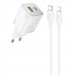 СЗУ Hoco N41 Almighty PD20W+QC3.0 (1USB-A/1C) + кабель Type-C to Lightning (White)