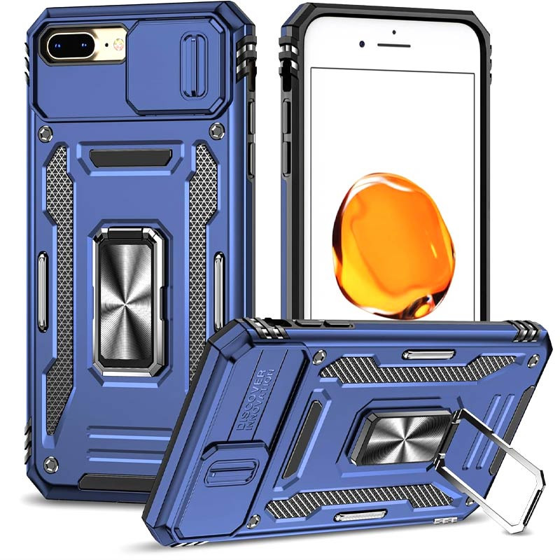 Удароміцний чохол Camshield Army Ring на Apple iPhone 7 plus / 8 plus (5.5") (Синій / Navy)