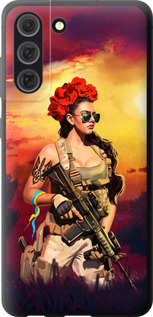 Чохол Українка зі зброєю на Samsung Galaxy S21 FE