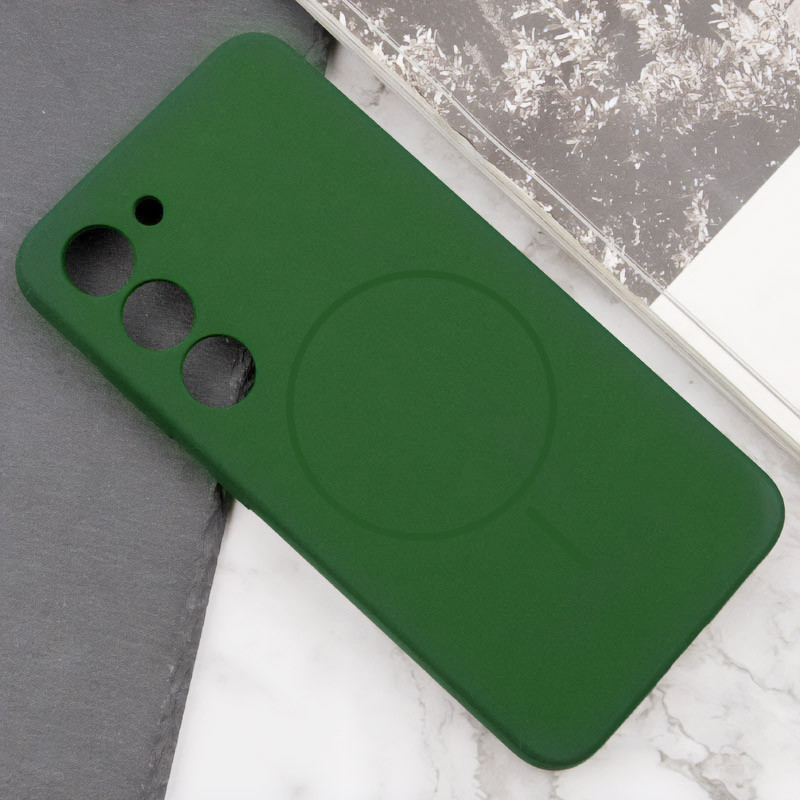 Фото Чехол Silicone Cover Lakshmi Full Camera (AA) with MagFit для Samsung Galaxy S23 (Зеленый / Dark green) в магазине vchehle.ua