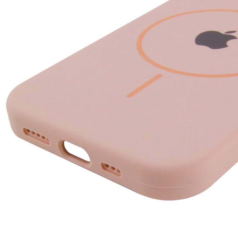 Купити Чохол Silicone Case Full Protective (AA) with Magnetic Safe на Apple iPhone 12 Pro Max (6.7") (Рожевий / Pink Sand) на vchehle.ua