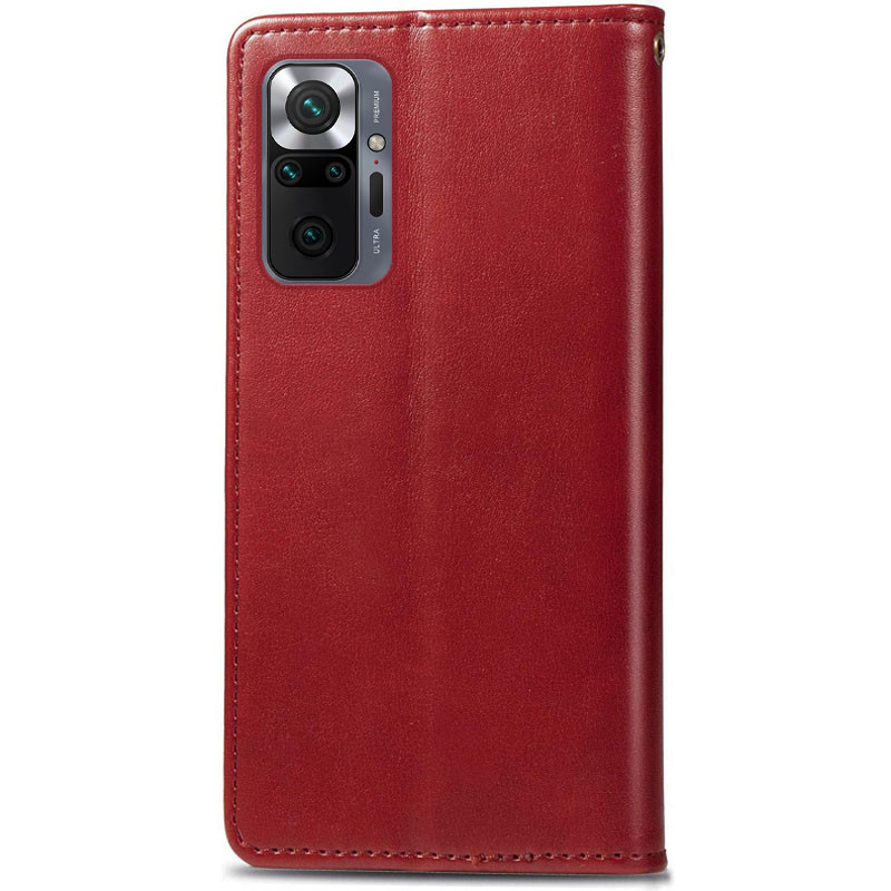 Шкіряний чохол-книжка GETMAN Gallant (PU) для Xiaomi Redmi Note 10 Pro / 10 Pro Max (Червоний) в магазині vchehle.ua