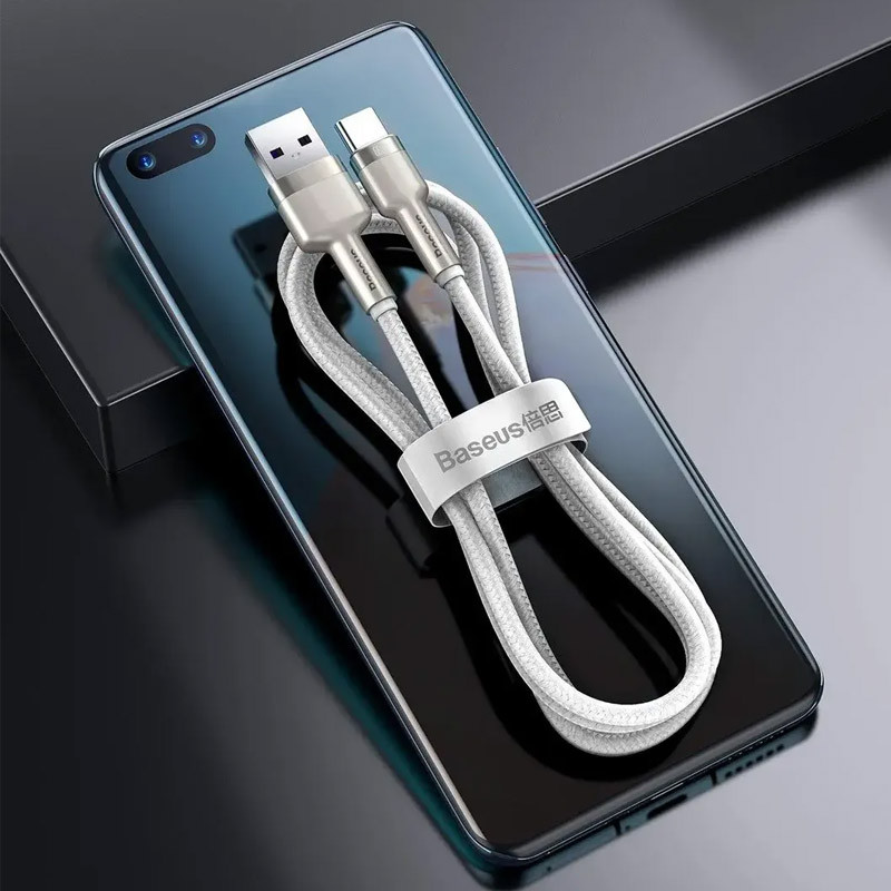 Дата кабель Baseus Cafule Metal Data USB to Type-C 66W (1m) (CAKF00010) (White) в магазине vchehle.ua