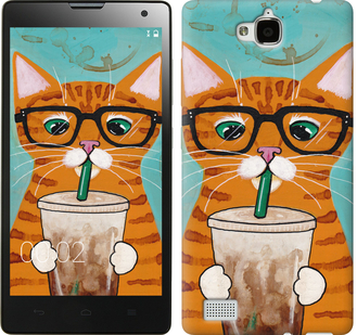 

Чехол Зеленоглазый кот в очках для Huawei Honor 3C 625425