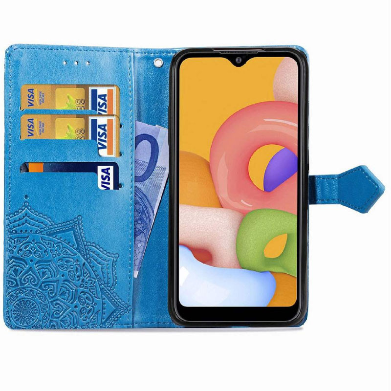 Купити Шкіряний чохол-книжка Art Case з візитницею на Xiaomi Redmi 9A (Синій) на vchehle.ua