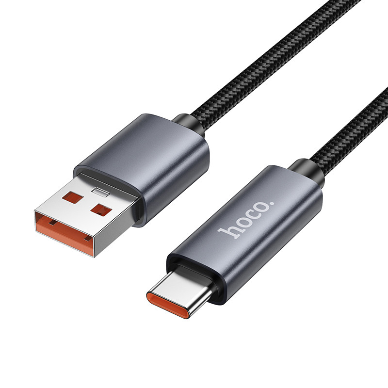 Купить Дата кабель Hoco X112 Favor with display USB to Type-C 5A (1m) (Black) на vchehle.ua