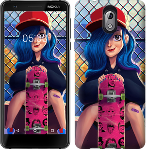 

Чехол Прикольная девочка со скейтбордом для Nokia 3.1 671927