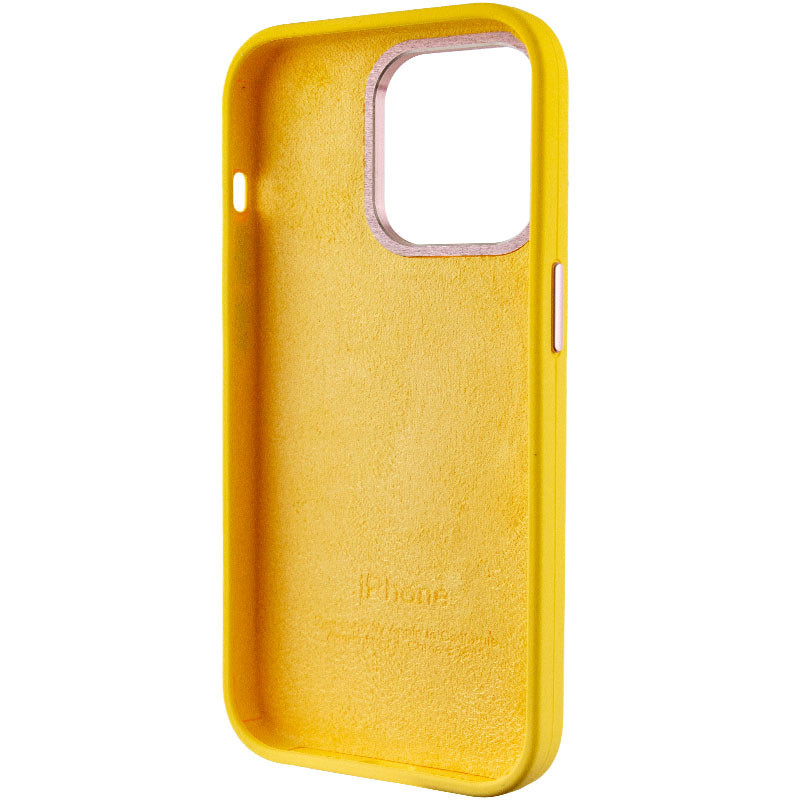 Купити Чохол Silicone Case Metal Buttons (AA) на Apple iPhone 14 Pro (6.1") (Эстетический дефект / Жовтий / Sunglow) на vchehle.ua