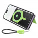 Портативний ЗП Power Bank Hoco DB83 22.5W+PD20W з БЗП+Watch 10000 mAh (Black / Green) в магазині vchehle.ua