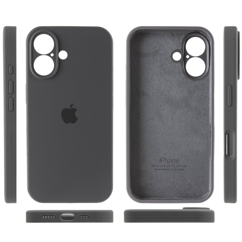 Купити Чохол Silicone Case Full Camera Protective (AA) на Apple iPhone 16 (6.1") (Сірий / Dark Gray) на vchehle.ua