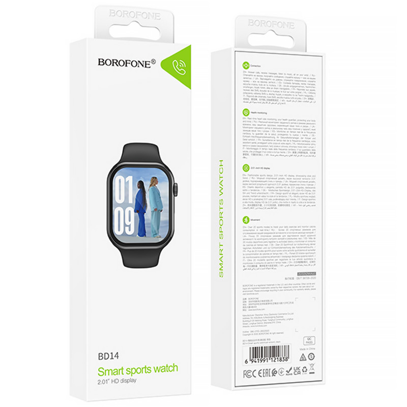 Купить Смарт-часы Borofone BD14 Smart sports watch (call version) (Black) на vchehle.ua