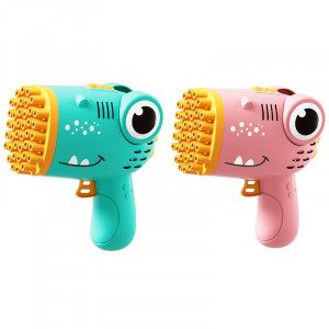 Пістолет для мильних бульбашок Dinosaur Bubble Gun з насадкою на 40 отворів 50ml