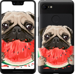 

Чехол Мопс и арбуз для Google Pixel 3 XL 844047