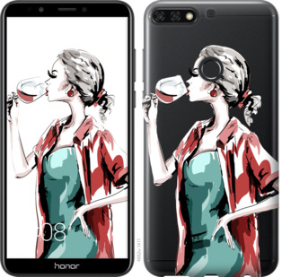 

Чохол Дівчина з келихом на Huawei Honor 7C 841739