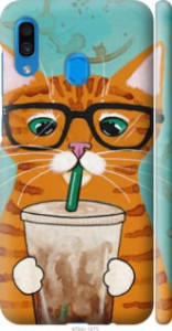 Чехол Зеленоглазый кот в очках для Samsung Galaxy A30