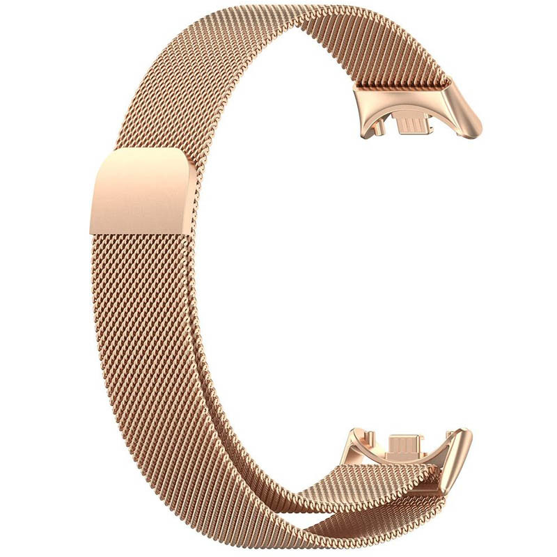 Ремешок Milanese Loop Design для Xiaomi Mi Band 8 (Pink Gold)