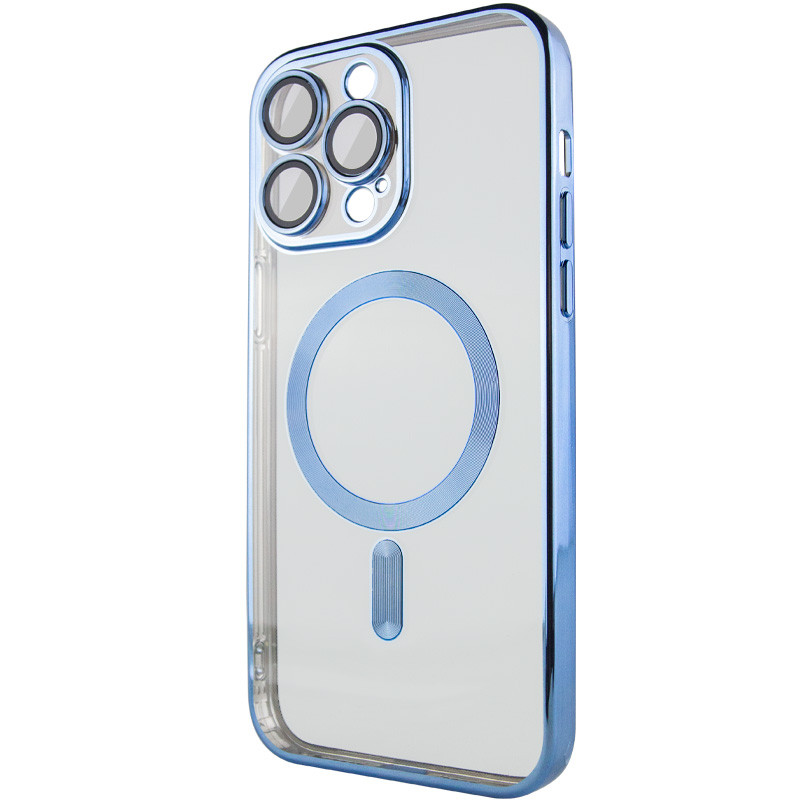 Фото TPU чехол Fibra Chrome with Magnetic safe для Apple iPhone 14 Pro Max (6.7") (Sierra Blue) на vchehle.ua