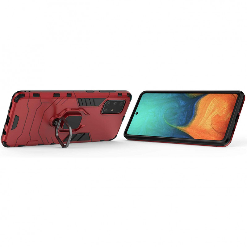 Ударостійкий чохол Transformer Ring for Magnet на Samsung Galaxy A71 (Червоний / Dante Red) в магазині vchehle.ua