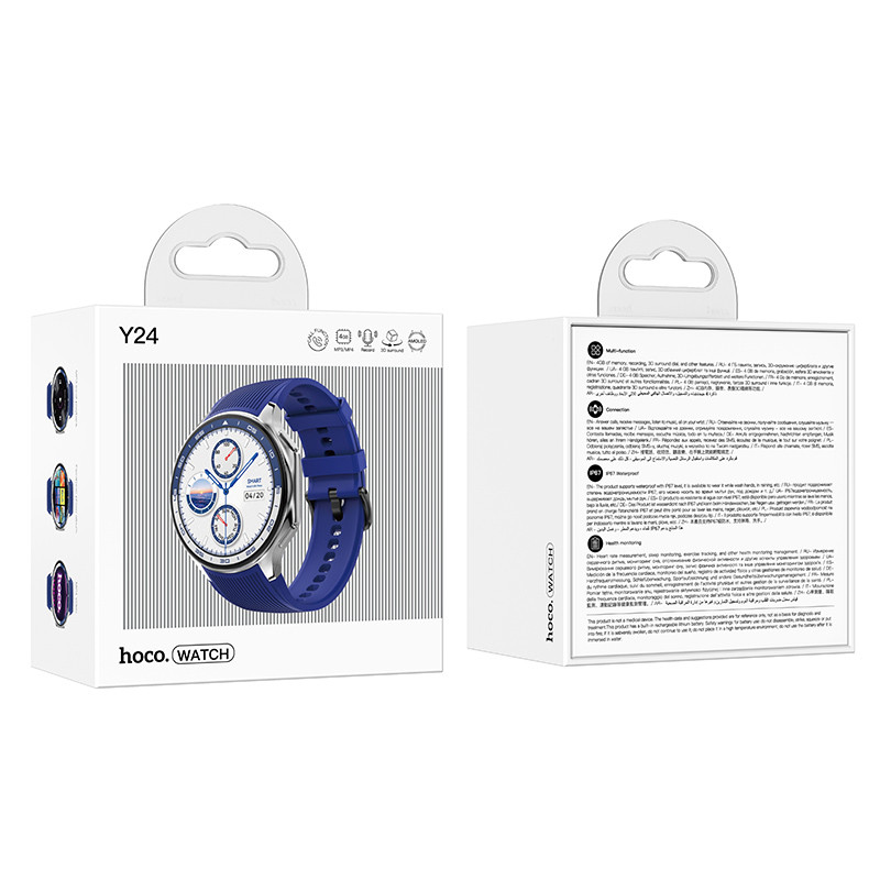 Смарт-годинник Hoco Smart Watch Y24 AMOLED Smart sports watch (call version) (Silver) в магазині vchehle.ua