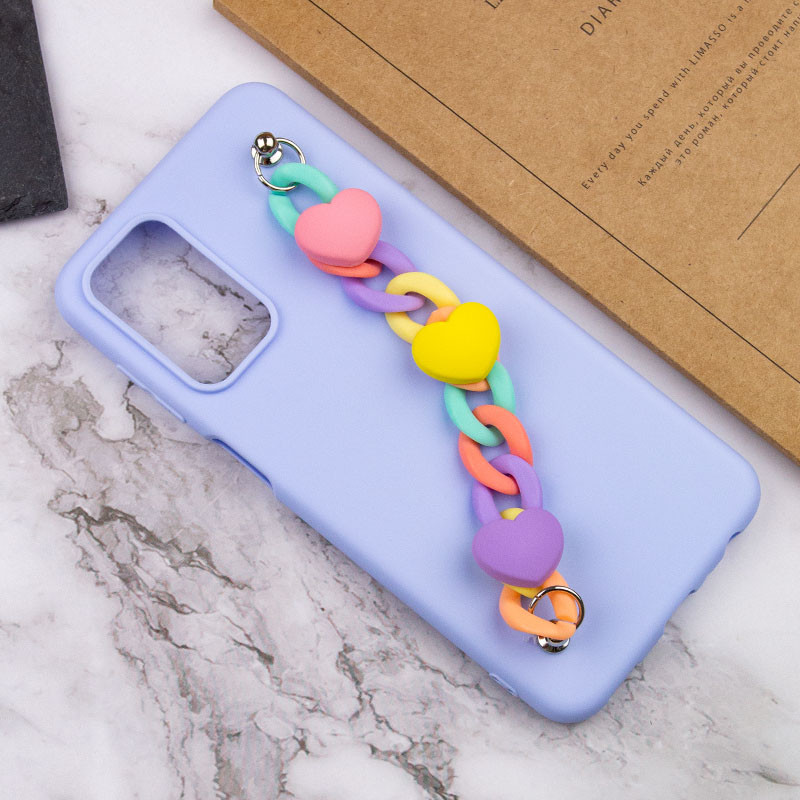 Чохол Chained Heart з підвісним ланцюжком на Samsung Galaxy M23 5G / M13 4G (Lilac Blue) в магазині vchehle.ua