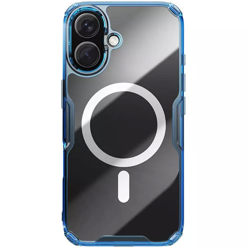 Фото TPU чехол Nillkin Nature Pro Magnetic для Apple iPhone 16 (6.1") (Синий (прозрачный)) на vchehle.ua