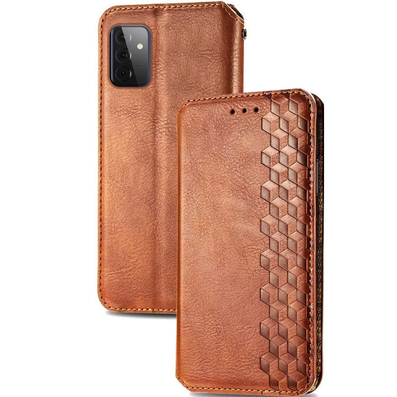 Фото Шкіряний чохол-книжка GETMAN Cubic (PU) на Samsung Galaxy A52 4G / A52 5G / A52s (Коричневий) на vchehle.ua