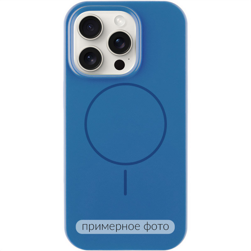 Чехол Silicone Case Full Protective (AA) NO LOGO with Magnetic Safe для Apple iPhone 11 (6.1") (Синий / Denim Blue)