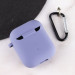 Силіконовий футляр з мікрофіброю для навушників Airpods 1/2 (Сірий / Lavender Gray) в магазині vchehle.ua