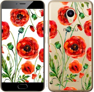 

Чехол Нарисованные маки для Meizu M5 744058