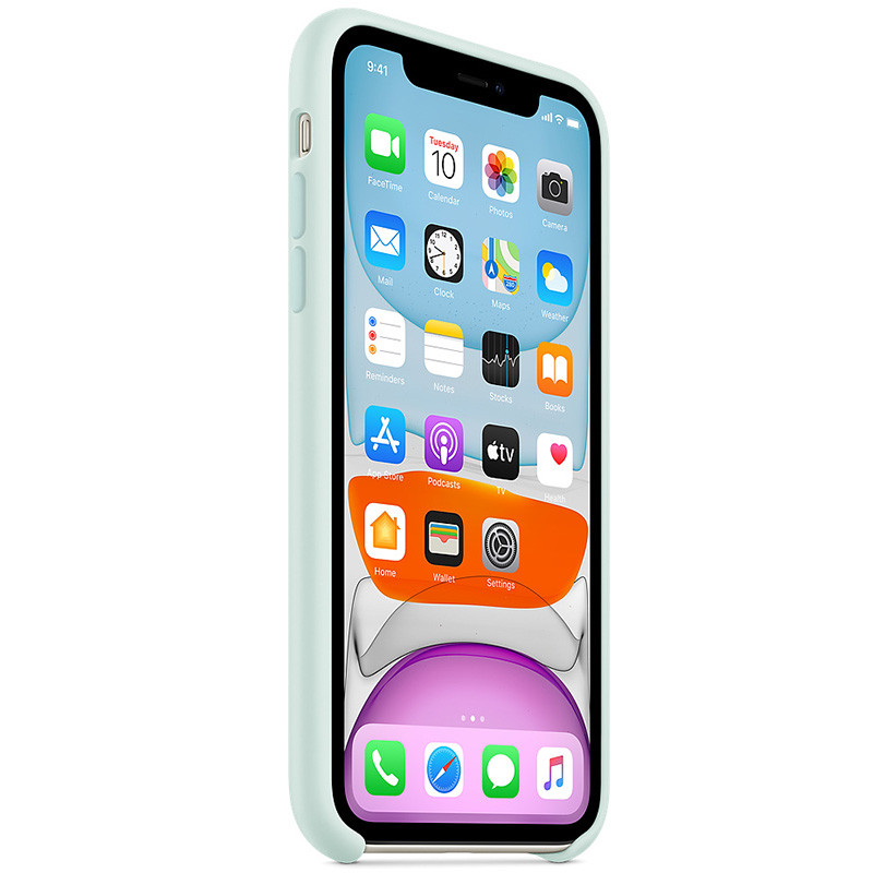 Фото Чехол Silicone case (AAA) для Apple iPhone 11 Pro (5.8") (Серо-голубой / Seafoam) на vchehle.ua