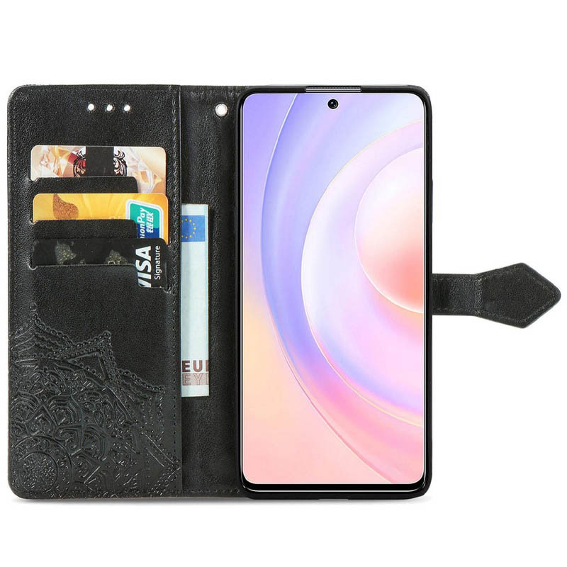 Купити Шкіряний чохол (книжка) Art Case з візитницею на Xiaomi Redmi Note 9 4G / Redmi 9 Power / Redmi 9T (Чорний) на vchehle.ua