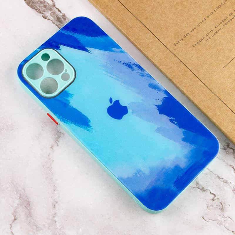 Фото Чехол TPU+Glass Impasto abstract на Apple iPhone 12 Pro Max (6.7") (Blue) на vchehle.ua