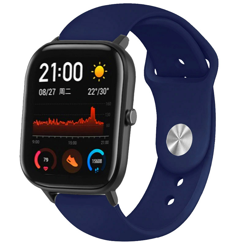

Силиконовый ремешок Sport для Xiaomi Amazfit/Samsung 20 mm (Синій / Deep navy) 1106283