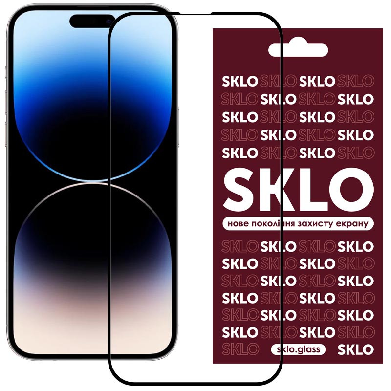 Защитное стекло SKLO 3D для Apple iPhone 15 Plus / 16 Plus (6.7") (Черный)