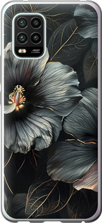 Чохол Чорні квіти на Xiaomi Mi 10 Lite