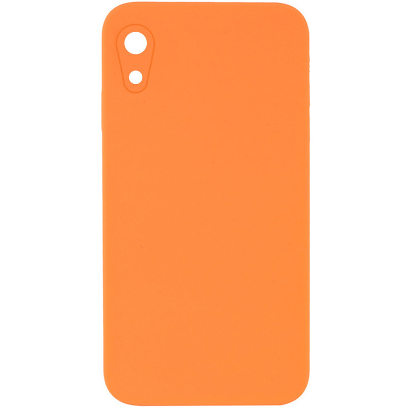 Silicone Case Square Full Camera Protective (AA) NOLOGO на Apple iPhone XR (6.1") (Помаранчевий / Papaya)