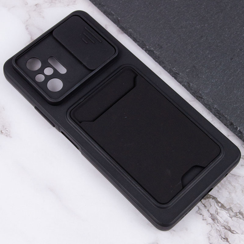 

TPU+PC чохол Card Holder для Xiaomi Redmi Note 10 Pro (Чорний) 1213626