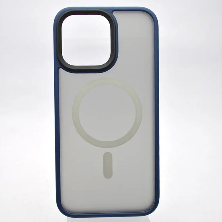 Фото TPU+PC чохол Metal Buttons with Magnetic Safe на Apple iPhone 14 Pro Max (6.7") (Синій) на vchehle.ua