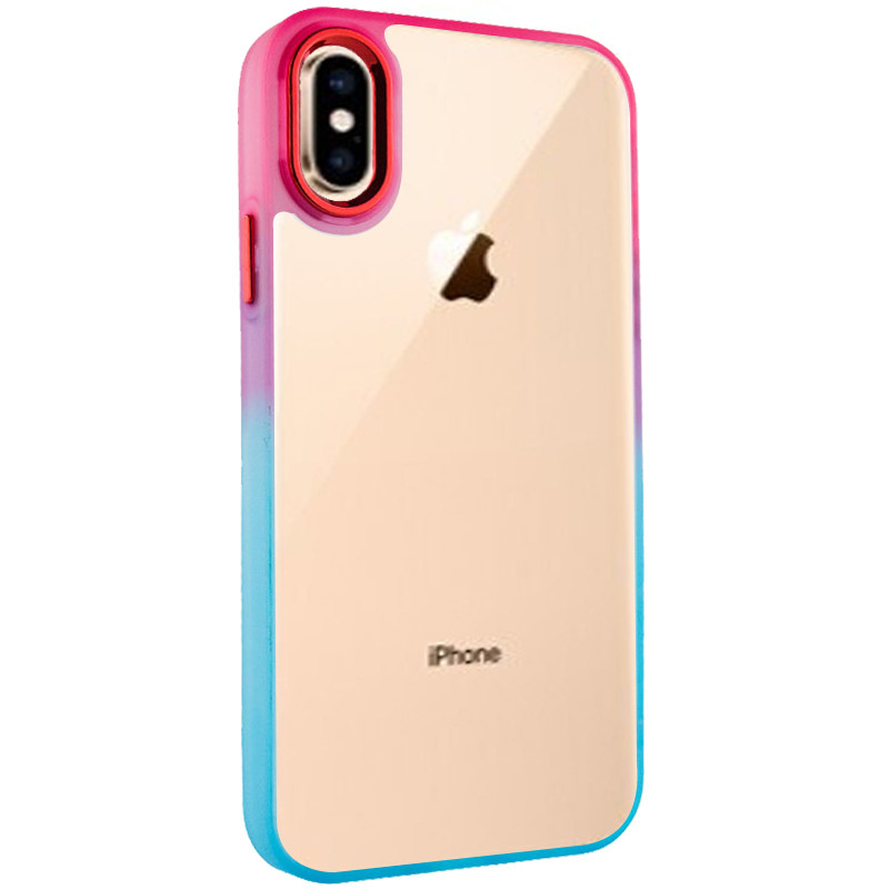 Чохол TPU+PC Fresh sip series на Apple iPhone XS Max (6.5") (Бірюзовий / Рожевий)