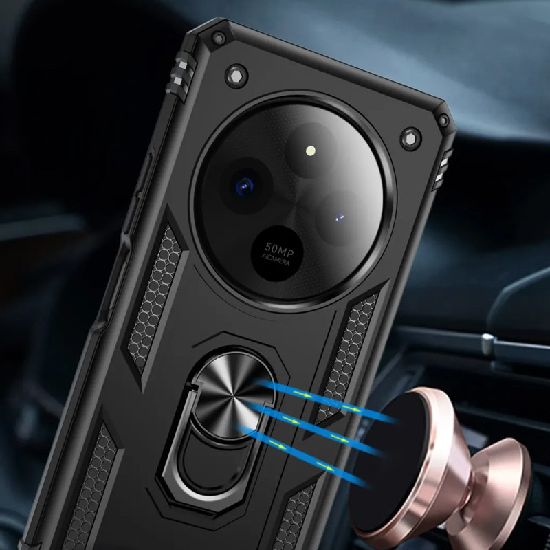 Фото Ударопрочный чехол Serge Ring for Magnet для Xiaomi Redmi 14C / Poco C75 (Черный) на vchehle.ua