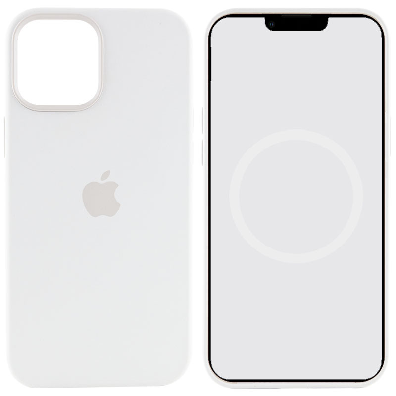 Уценка Чехол Silicone case (AAA) with Magsafe and Animation для Apple iPhone 12 Pro Max (6.7") (Дефект упаковки / Белый / White)