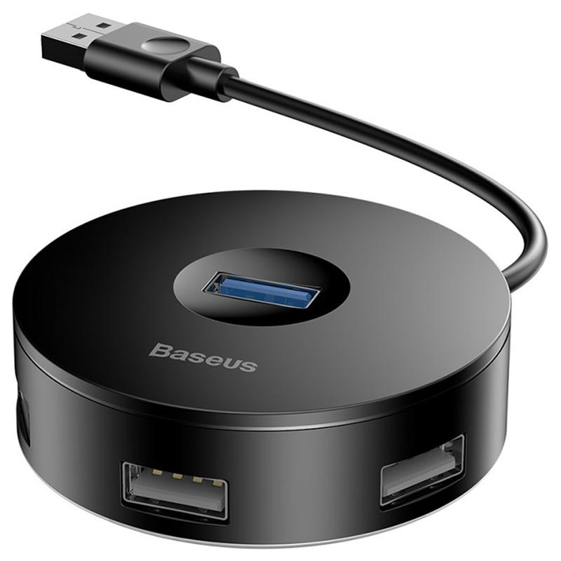 Фото Переходник HUB Baseus Round Box USB to USB 3.0 + 3USB 2.0 (CAHUB-F) (Черный) в магазине vchehle.ua