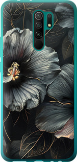 Чохол Чорні квіти на Xiaomi Redmi 9