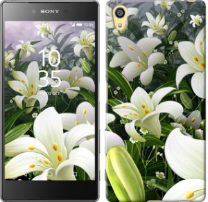 Чехол Белые лилии для Sony Xperia Z5 E6633
